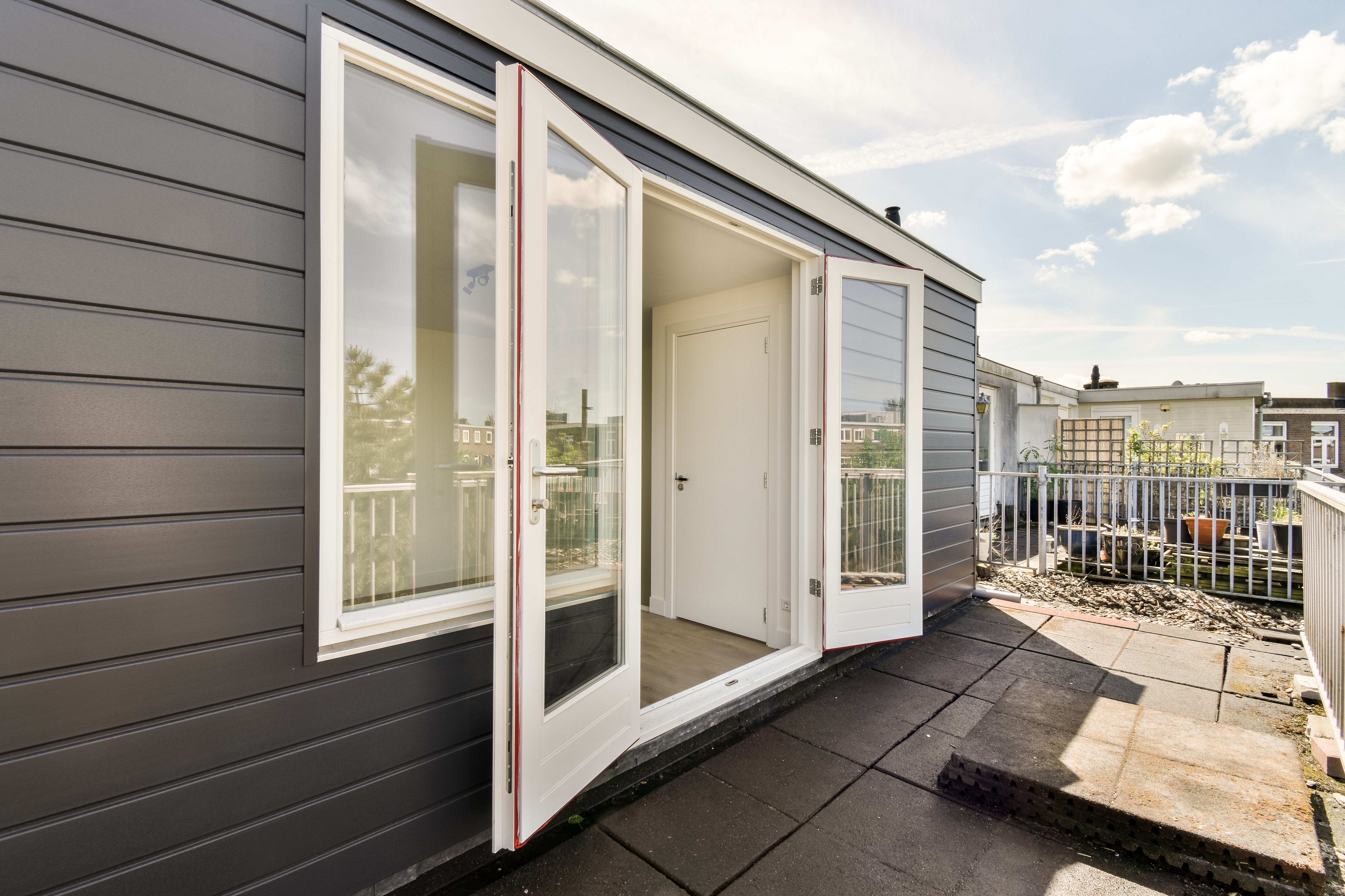 Narrow balcony with door